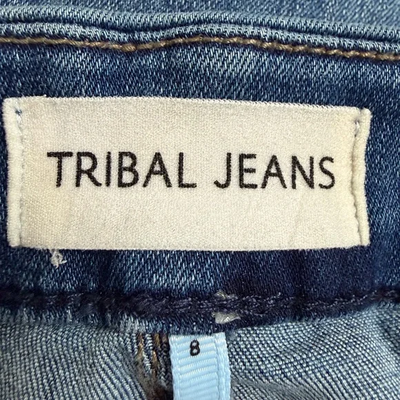 Tribal Jeans Audrey Mid-Rise Straight Crop Pull On Jeans Size 8 - Picture 9 of 13